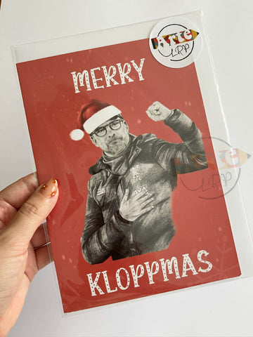A5 LIVERPOOL JURGEN KLOPP CHRISTMAS CARD (WITH ENVELOPE)