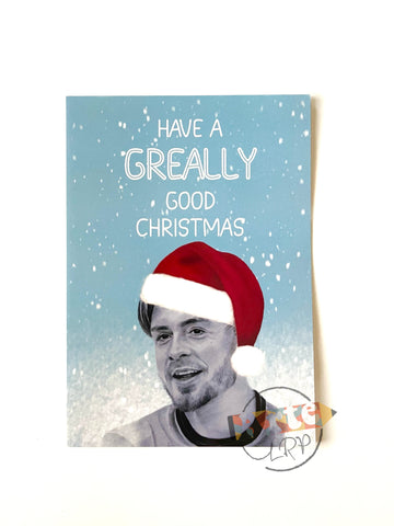 A5 Jack Grealish Manchester City Christmas Card (With Envelope)