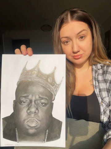 Framed The Notorious B.I.G. Original A4 pencil drawing