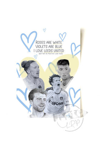 Leeds United Valentine's card (WITH ENVELOPE)
