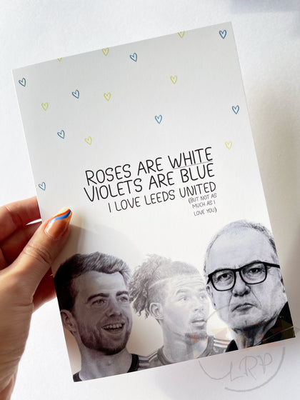 Leeds United Valentine's card (WITH ENVELOPE)