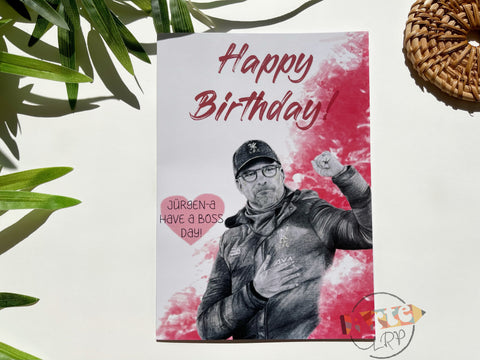 A5 LIVERPOOL JURGEN KLOPP BIRTHDAY CARD (WITH ENVELOPE)