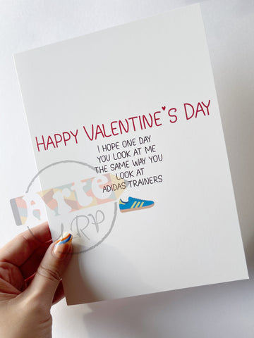 Adidas Trainers Valentine's card (WITH ENVELOPE)